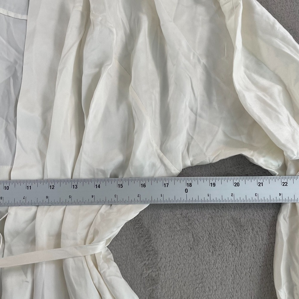 LUNYA Washable Silk Robe Women Large Tranquil White Removal Belt‎ Pockets $278 - Picture 7 of 9